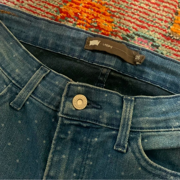 Levi Polka Dot Skinny Jeans Size 26 - Picture 4 of 5